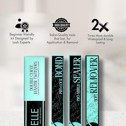 Gazelle Cluster Lash Glue Kit - Lash Bond, Sealer & Remover with Precision Lash Tweezers for DIY Lash Extensions |lash Glue for Eyelash Clusters Long-Lasting Hold & Easy Application