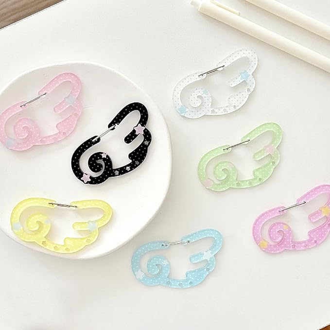 Star and Wing Shaped Acrylic Carabiner Clip for Backpacks Keychains Outdoor Gear Accessories Practical Keyring Hooks