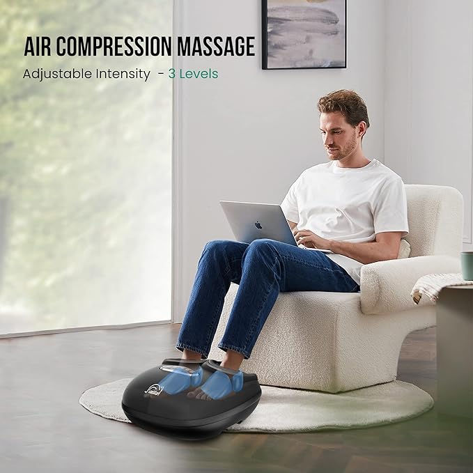 Snailax Shiatsu Foot Massager with Heat, Deep Kneading, Compression, Vibration, Feet Massager Machine for Plantar Fasciitis, Neuropathy, Foot Warmer Under Desk, Size 13, Gifts for Men, Women