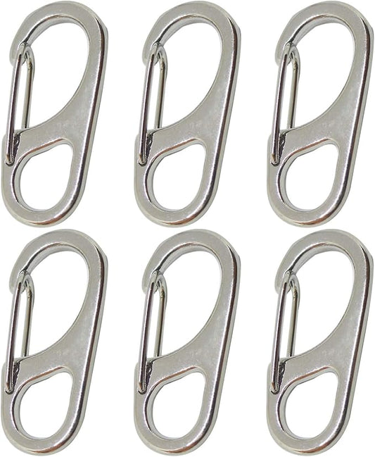 Small Carabiner Clips 1.25 inch/1.85 inch Snap Hooks with Fixed Eye Spring Gate Keychain Parocord Rope Clasps Accessories