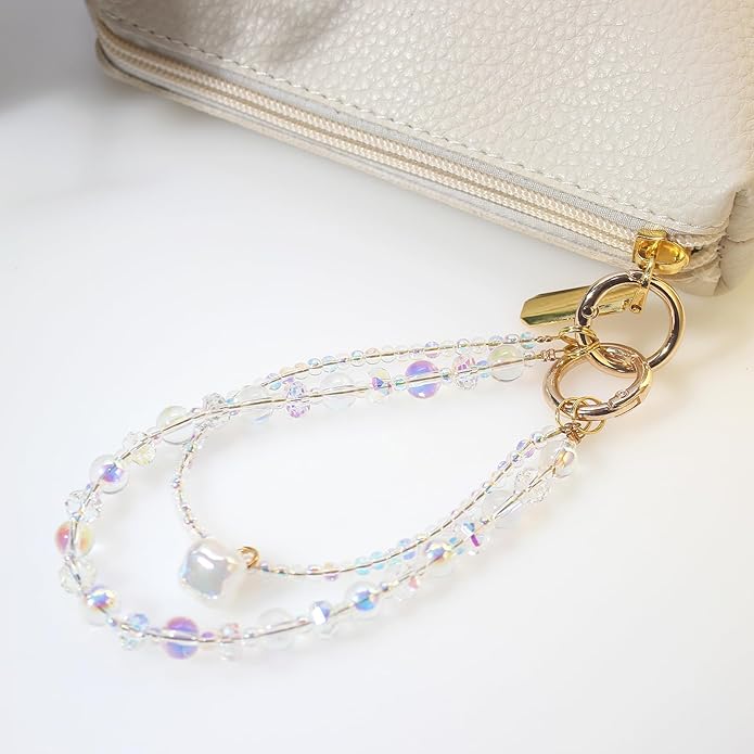 Phone Wrist Strap,Crystal Phone Chain Wristlet,Bracelet Wrist Lanyard,Cute Beaded Bag Charms,Decorative Purse Chain