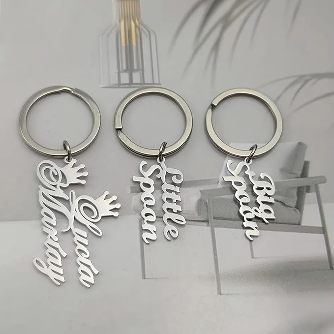Personalized Name Keychain Custom Stainless Steel Letters Pendant as Special Christmas Gift for Women Girls
