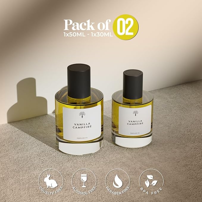Eternal perfume oils Vanilla Campfire Perfume for men Inspired by Armani Xtronger Perfumes for women Long Lasting Eau De Parfum 1.69 FL Oz with 1 FL Oz Concentrated perfume oil Organic (Pack of 2)
