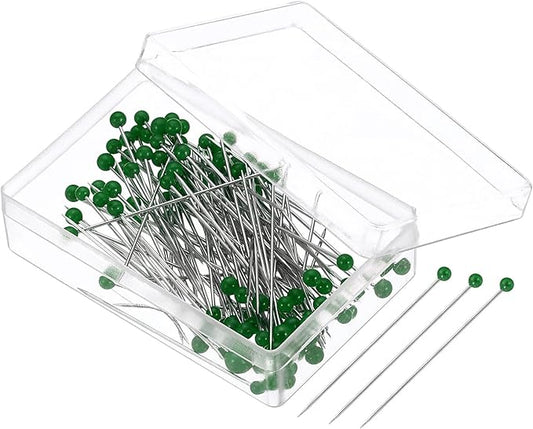 PATIKIL Sewing Pins, 200 Pcs 1.5 Inch Pearlized Ball Head Pins Straight Pin for Fabric, Decorative, Cloth Making, DIY, Dark Green