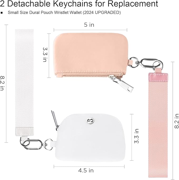 Babysun Mini Zip Around Dual Pouch Wristlet With 2 Straps Wristlet Keychain Wallet for Women Coin Purse Small Cute for Teen Girl