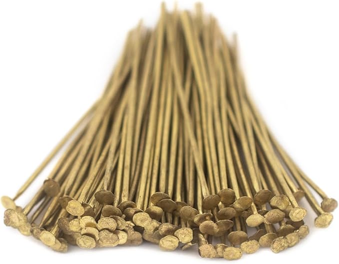 The Bead Chest Brass 21 Gauge 1.5 Inch Head Pins (Approx 100 Pieces)
