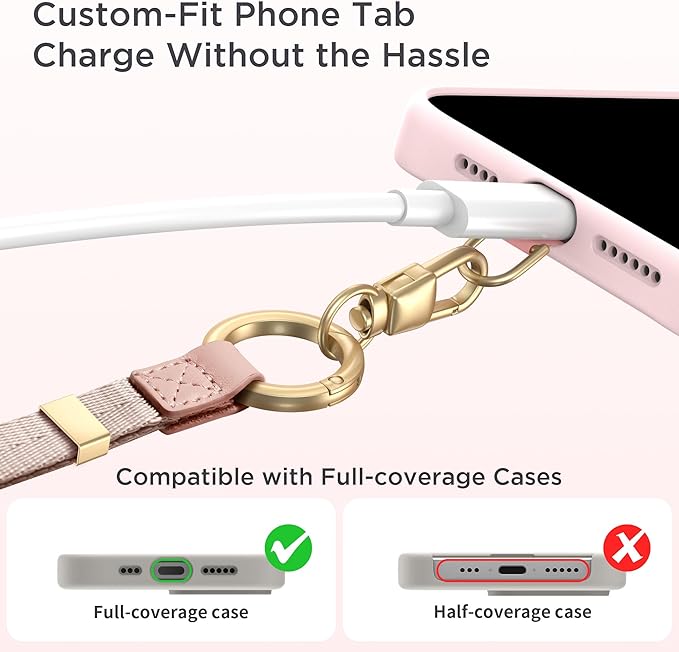 Phone Lanyard 2 in 1, Anti Theft Phone Strap Crossbody for Women, Adjustable Phone Wrist Strap
