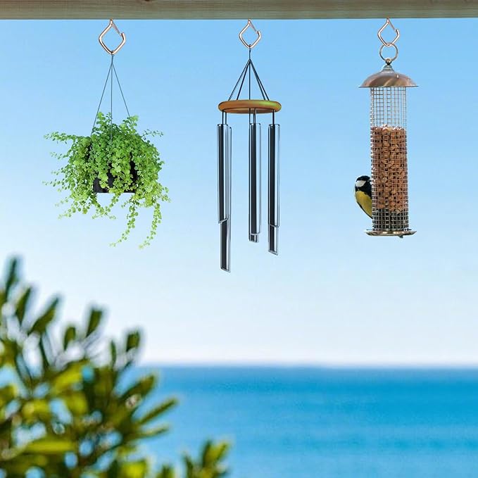 15 Pcs Rose Gold Eye Hooks Screw Heavy Duty,Ceiling Hooks for Hanging Plants,String Lights,Cup,Wind Chime,Bird Feeders. Plant Hanger Indoor&Outdoor