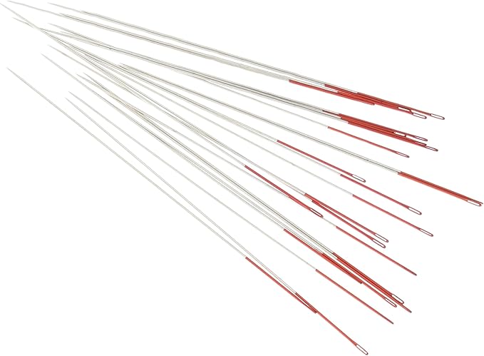 The Beadsmith ColorEYES Beading Needles, Size 12, 1 Bag/1000 Needles, Red Colored Tip for Easy Identification of Size, Use for Loom Weaving Bead Work, Off-Loom Stitch & Jewelry Making w/Seed Beads