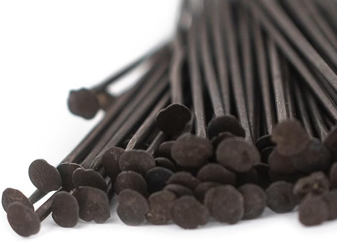 The Bead Chest Antiqued Brass 21 Gauge 1 Inch Head Pins (Approx 100 Pieces)