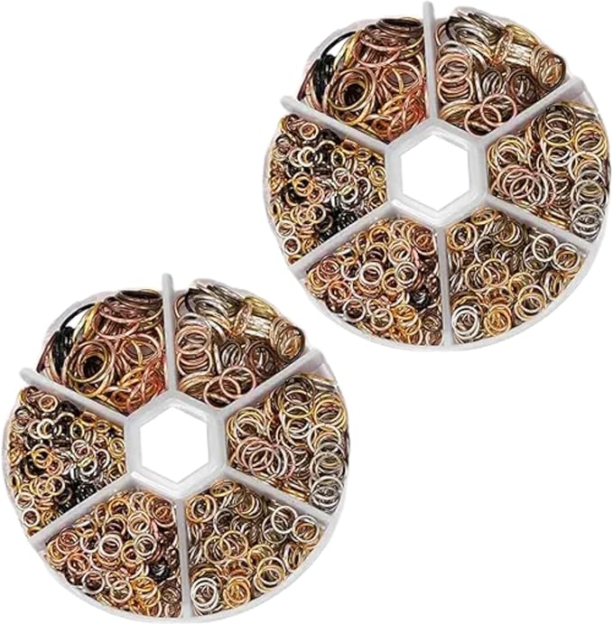 1940 Pcs Multicolour Metal Jump Rings Small Crafts Jump Jewelry Connectors Assorted Size Connector Rings Open O for Keychain Making Jewelry Findings