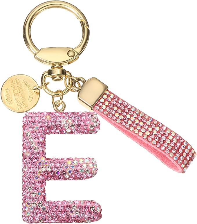 PATIKIL Initial Letter Keychain, Cute Sparkly Rhinestone Key Chain Alphabet Charm for Car Keys Handbags Purse