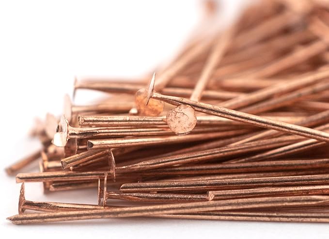 The Bead Chest Copper 21 Gauge 1 Inch Head Pins (Approx 100 Pieces)
