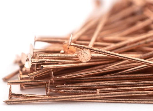 The Bead Chest Copper 21 Gauge 1 Inch Head Pins (Approx 100 Pieces)