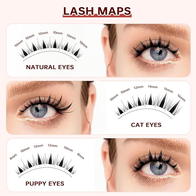 JOLIETIFY Lash Extension Kit, Manga Style, Faux Mink DIY Cluster Lashes 8-16mm, Waterproof Bond & Seal, Reusable Individual Lashes, Lash Tweezers, Eyelash Remover, Easy to Apply for Beginners