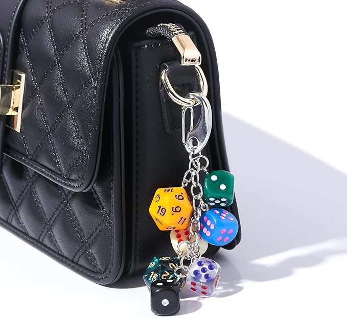 Lucky Dice Cherry Magic 8 Ball Keychain Billiard Ball Star Cherry Bags Charms Cute Y2k Keychain for Women Men