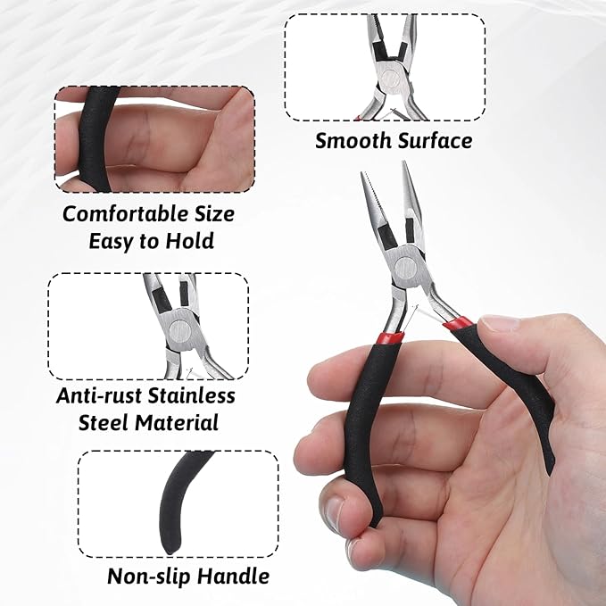 2 Pcs End Cutting Pliers For Jewelry Making, Small Needle Nose Plier Set Nail Puller Pliers, Zipper Repair Tool Jewelry Plier for Jewelrys Making, Handmade Craft