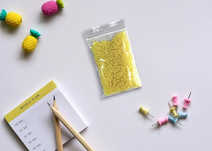 APQ Clear Plastic Reclosable Zipper Bags, 2 x 3 Inches. Pack of 1000 Reclosable Plastic Bags with Zipper Closure. 2 Mil Plastic Jewelry Bags. Waterproof Reclosable Zip Bags for Industrial Use