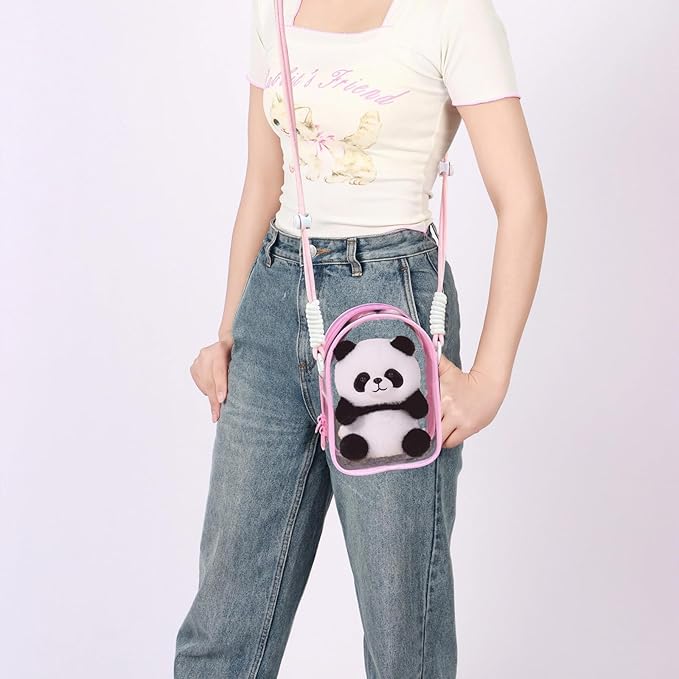 Large Clear Doll Carrying Case Display Bag Keychain Portable Doll Pouch Storage Bag for Collectibles