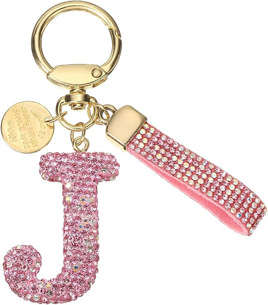 PATIKIL Initial Letter Keychain, Cute Sparkly Rhinestone Key Chain Alphabet Charm for Car Keys Handbags Purse