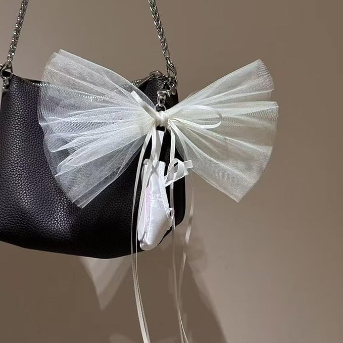 Stylish Tulle Ballet Slipper Keychain Featuring Lace Ribbon And Sparkling Pearls Accessories Bag Purse Decoration Unique Ballet Women