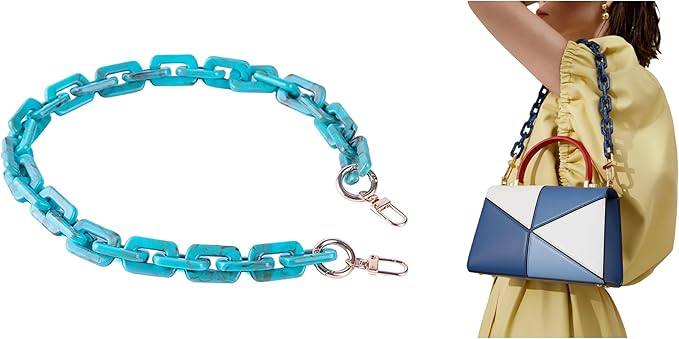 Acrylic Resin Chain Purse Strap 23.6IN Purse Transparent Chain DIYBagChain Gift for Office,Travel & DIY Creator