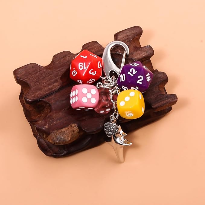 Lucky Dice Cherry Magic 8 Ball Keychain Billiard Ball Star Cherry Bags Charms Cute Y2k Keychain for Women Men