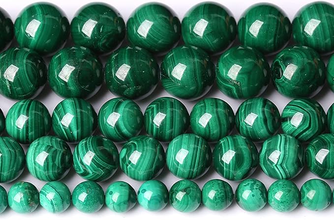 6MM 31PCS Natural Stone Green Malachite 3A Grade Gemstone Loose Beads for Jewelry Making DIY Bracelet