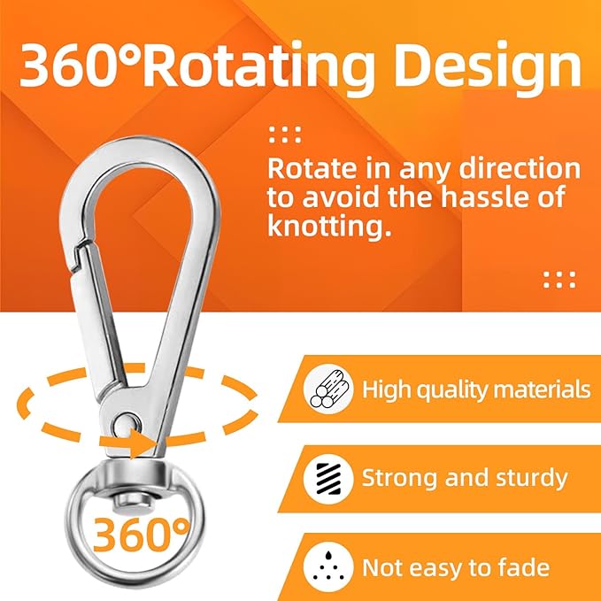 100PCS Swivel Clasps Lanyard Snap Hooks with Key Rings, Swivel Snap Hooks, Keychain Hook, 50 Pcs Large and Small Swivel Hooks, Swivel Clasp with 50 Key Rings for DIY Crafts, Lanyard Making, Pet Collar