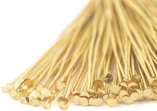 The Bead Chest Gold 21 Gauge 2.5 Inch Head Pins (Approx 100 Pieces)