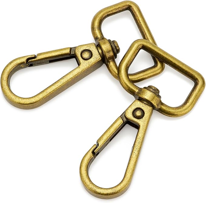 9 Pcs D Ring Swivel Lobster Claw Clasp Push Gate Snap Hooks Trigger Clips for DIY Crafts Keychain Purse Handbag Making,3/4 Inch Bronze
