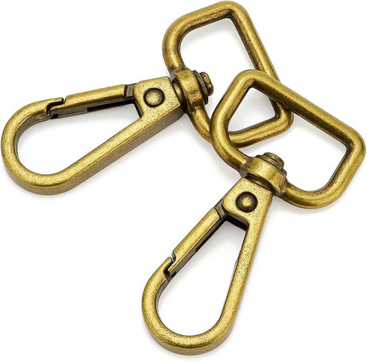 9 Pcs D Ring Swivel Lobster Claw Clasp Push Gate Snap Hooks Trigger Clips for DIY Crafts Keychain Purse Handbag Making,3/4 Inch Bronze