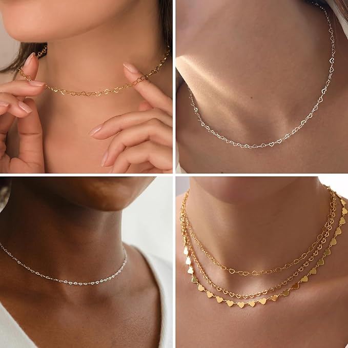 16.5FT Gold Heart Chains Roll, 4.5mm 18K Gold PVD Plated Stainless Steel Heart Link Chain Spool Bulk for Jewelry Making Necklace Bracelet