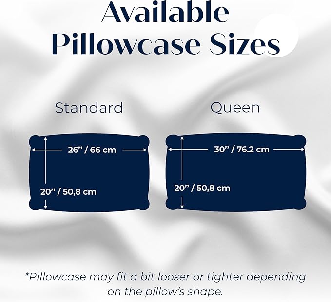 Moonaé Mulberry Silk Pillowcase – Pure Silk Pillow Cover for Healthier Hair & Smoother Skin – Soft, Breathable and Temperature-Regulating, Luxurious Silk Case Colors White-Q