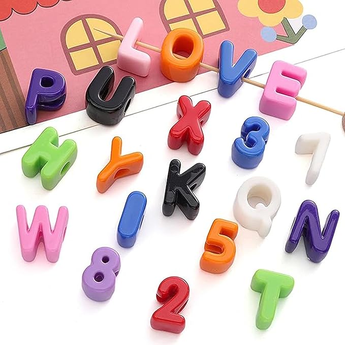 40 PCS Letter Beads 3D Acrylic 21mm x 17mm O Loose for Jewelry Making Bracelet Necklaces Keychain Phone Bag Chain Key Chains(Mixed Color O)