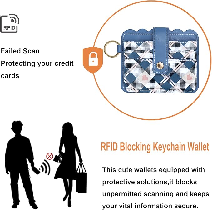 Keychain Wallet Wristlet Small Credit Card Holder Bracelet Key Chain Purse Bangle Tassel Beads Key Rings for Women