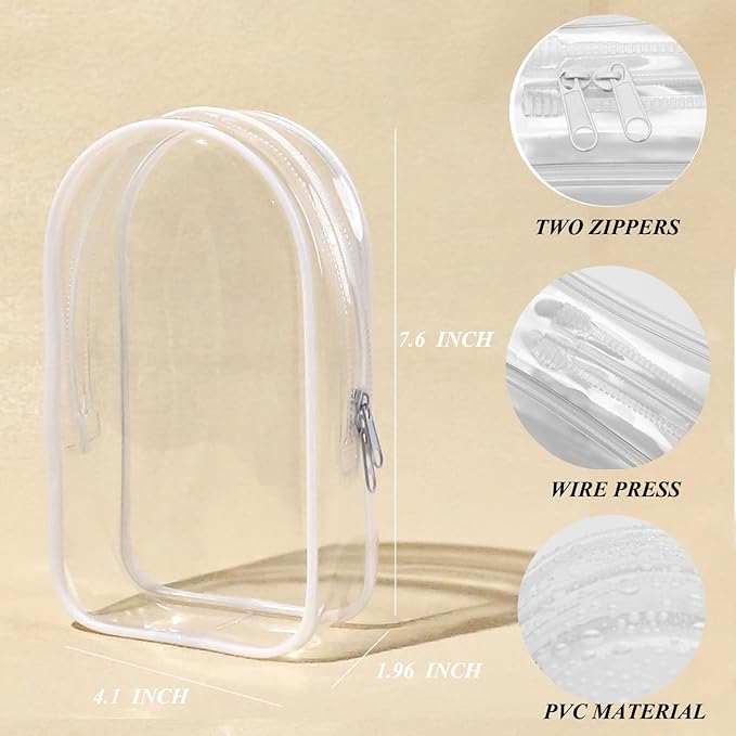 Large Clear Figure Display Bag with Keychain Case Blind Box Keychain Carrying Case Lipstick Charm for Collectibles