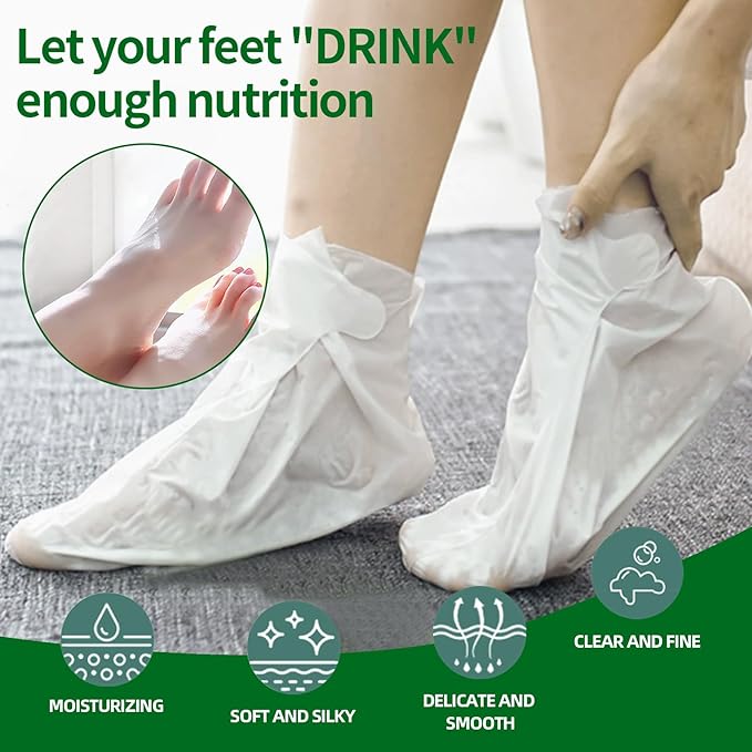 Moisturizing Foot Mask 5 Pack,Hydrating Foot Masks for Dry Cracked Feet,Moisturizing Socks Dry Skin Moisturizer for Soft and Smooth Touch Feet,Foot Care Spa Gifts for Women Men Valentines Gifts