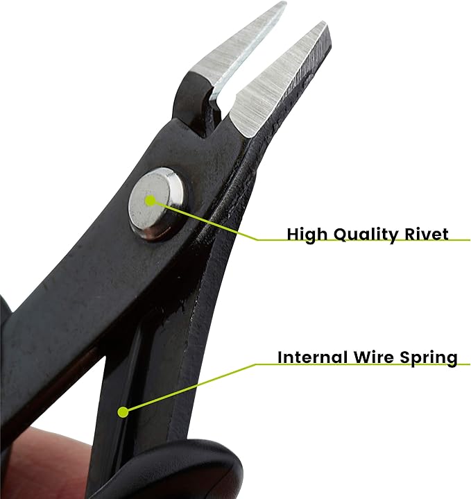 trueCABLE Precision Sharp Flush Cutter, 5 Pack, Wire Cutting Pliers for Ethernet Cable Preparation, Electronics, Jewelry & Crafts, Hardened Carbon Steel with Non-Slip Handle, Cut Wire Up To 16 AWG