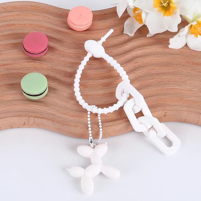 Cute Balloon Dog Keychain, Purse Bag Backpack Charms Girl Keychains Accessories Keyrings Car Key Chain