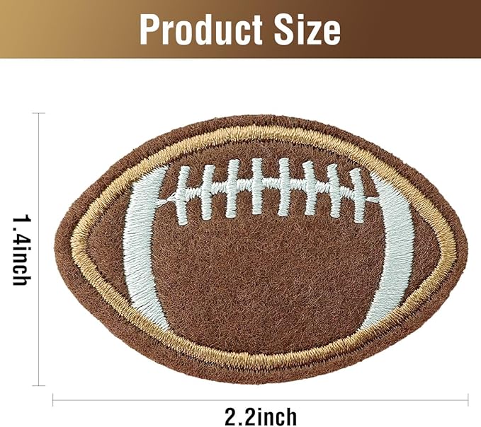 WILDREEDS 30pcs Iron on Football Patches, Embroidered Appliques Patch for Sport Cap Shirts Jackets Hats Jeans Shoes Bags
