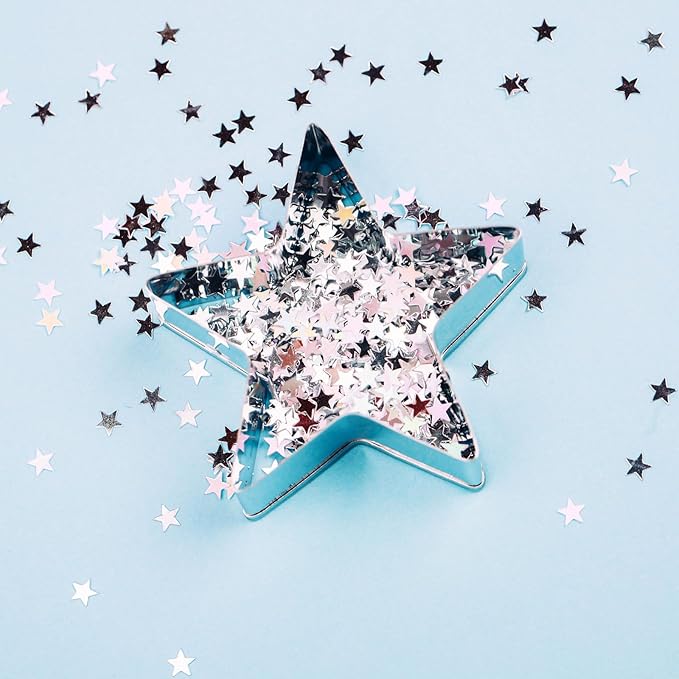 uxcell 1.94oz(55g) Star Glitter Confetti, 3mm Art Craft Glitter Holographic Sequins Table Confetti Laser Sequins for Crafts DIY Nail and Party Wedding Festival Decoration, Rose Red