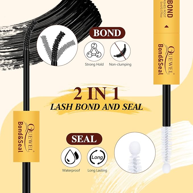 QUEWEL Lash Clusters Kit, 320Pcs 60D+80D Lash Cluster Eyelash Extensions Mix 12-18mm 3D Eyelash Clusters with Lash Bond and Seal and Lash Tweezers Easily Create 3D Lashes Clusters at Home(60+80D Kit)