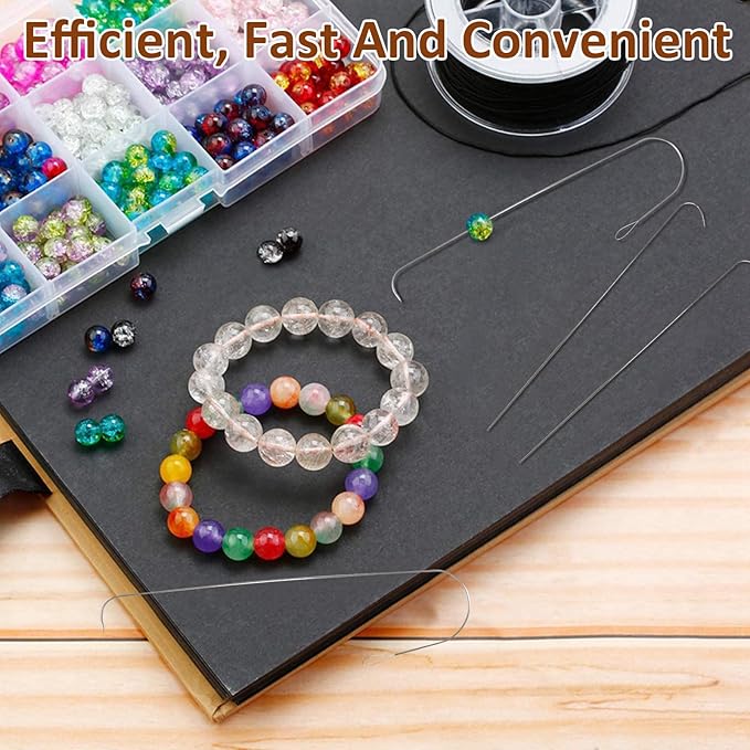 4 Pack Stainless Steel Beading Needles Set - Big Eye,Curved & Clip - Style,5.3-6.7 Inches,Ideal for Jewelry Making Like Bracelets & Necklaces