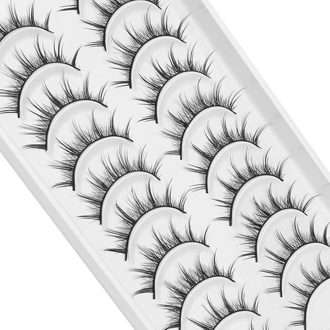 outopen Manga Lashes Japanese Anime Cosplay Eyelashes Asian False Eyelashes Little Devil Lashes Natural Look Like Individual Clusters(Natural Manga | 8-13MM)