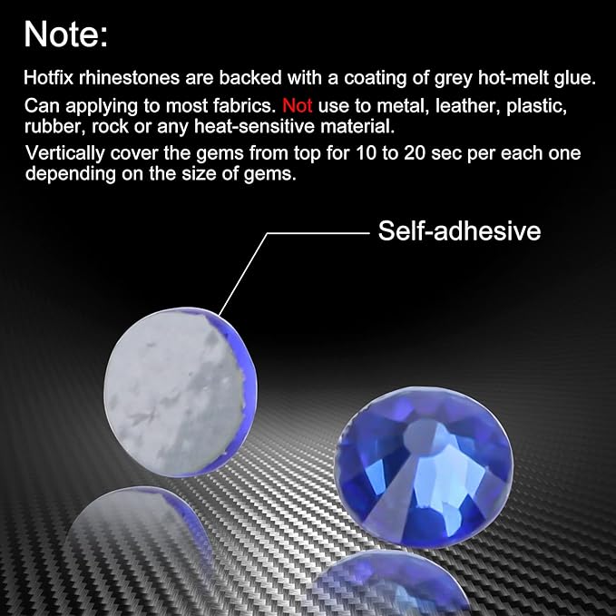 Hot Fix Crystal Flatback Rhinestones Glass Diamantes Gems 6.4mm(30ss 288pcs, Sapphire)