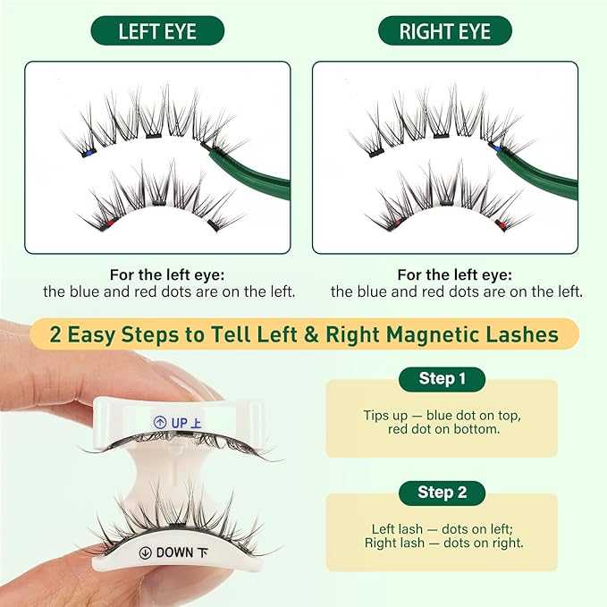 KEYYOU Reusable Magnetic Eyelashes 2 Pair with Applicator No Glue Needed 3D Natural Magnetic Lashes, Easy to Apply & Long Lasting for Daily Use & Events(A05+A05)