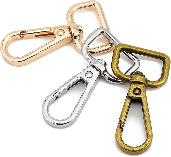 9 Pcs D Ring Swivel Lobster Claw Clasp Push Gate Snap Hooks Trigger Clips for DIY Crafts Keychain Purse Handbag Making,3/4 Inch Mixed