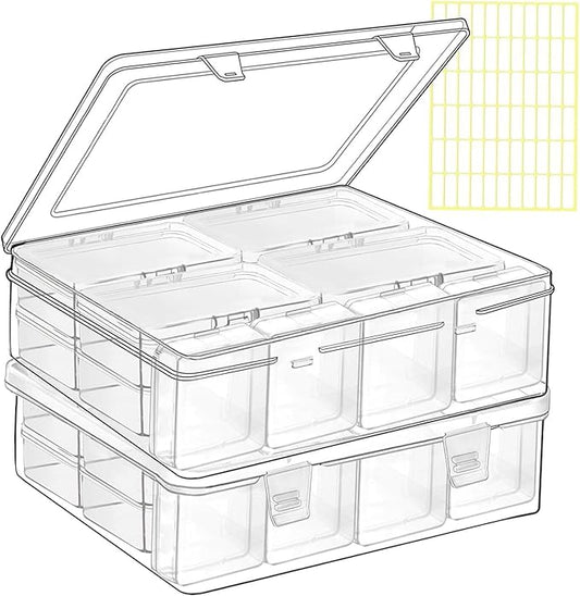 24pcs Bead Storage Containers,Large Bead Organizer Boxes And Craft Storage Boxes For Bracelet Making Diy Jewelry Craft Nails, Bracelets, Jewelry, Diamonds, Clay Beads, Screws,4.06x2.9x0.98inch