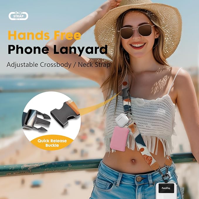 Phone Lanyard Crossbody, Abstract Art Cell Phone Strap for Around The Neck Adjustable, Anti Theft Cute Lanyard for iPhone Case ID Holder Keys Accessories Travel Essential